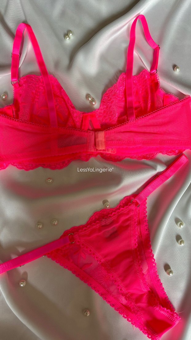 Neon Pembe Bralet Takımı - Görsel 4