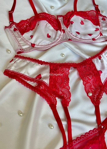 Kırmızı Kalpli Jartiyer Takımı - Görsel 2