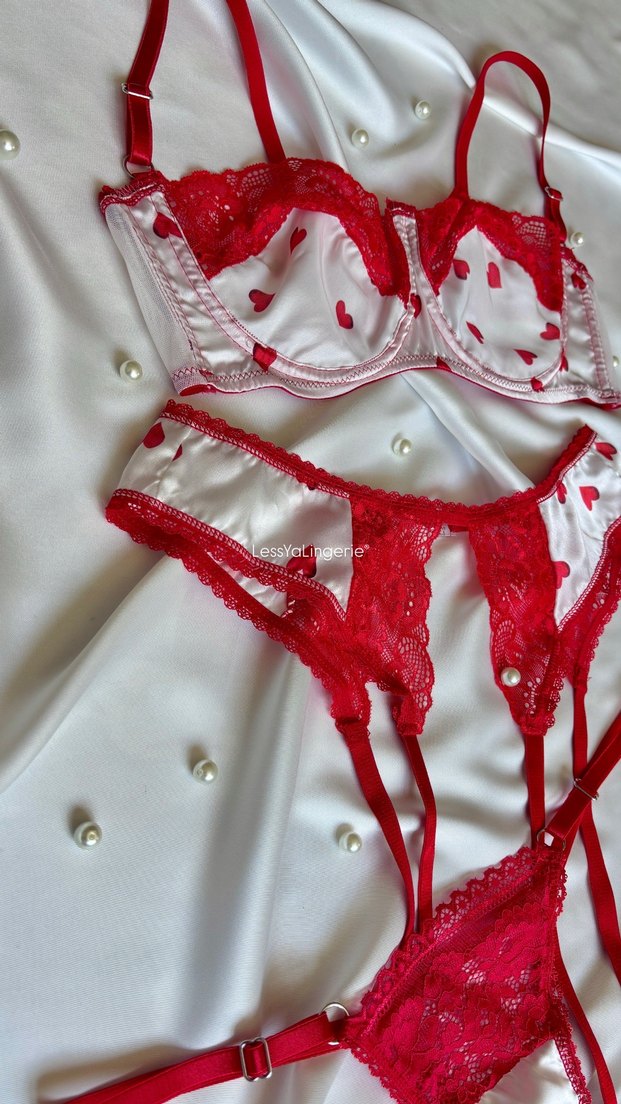 Kırmızı Kalpli Jartiyer Takımı - Görsel 3