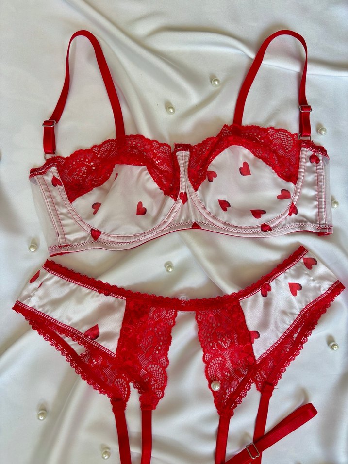 Kırmızı Kalpli Jartiyer Takımı - Görsel 4