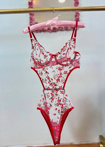 Çiçek işlemeli tüllü bodysuit - Görsel 4