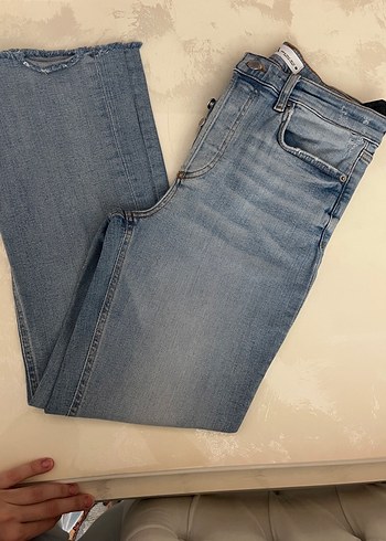 Kadın Mavi Midi Boy Kot Pantolon