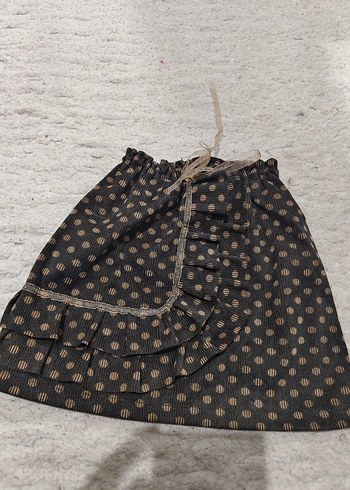 Nakışlı Kahverengi Bohem Mini Etek - Görsel 2