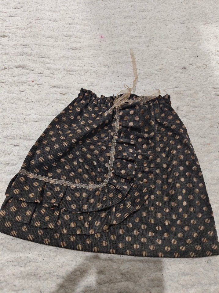 Nakışlı Kahverengi Bohem Mini Etek - Görsel 2