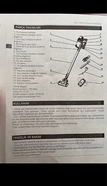 Beden Renk kiwi kvc-4040 dikey süpürge
