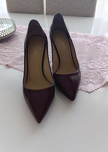 38 Beden Bordo Rugan Stiletto Topuklu Kadın Ayakkabı