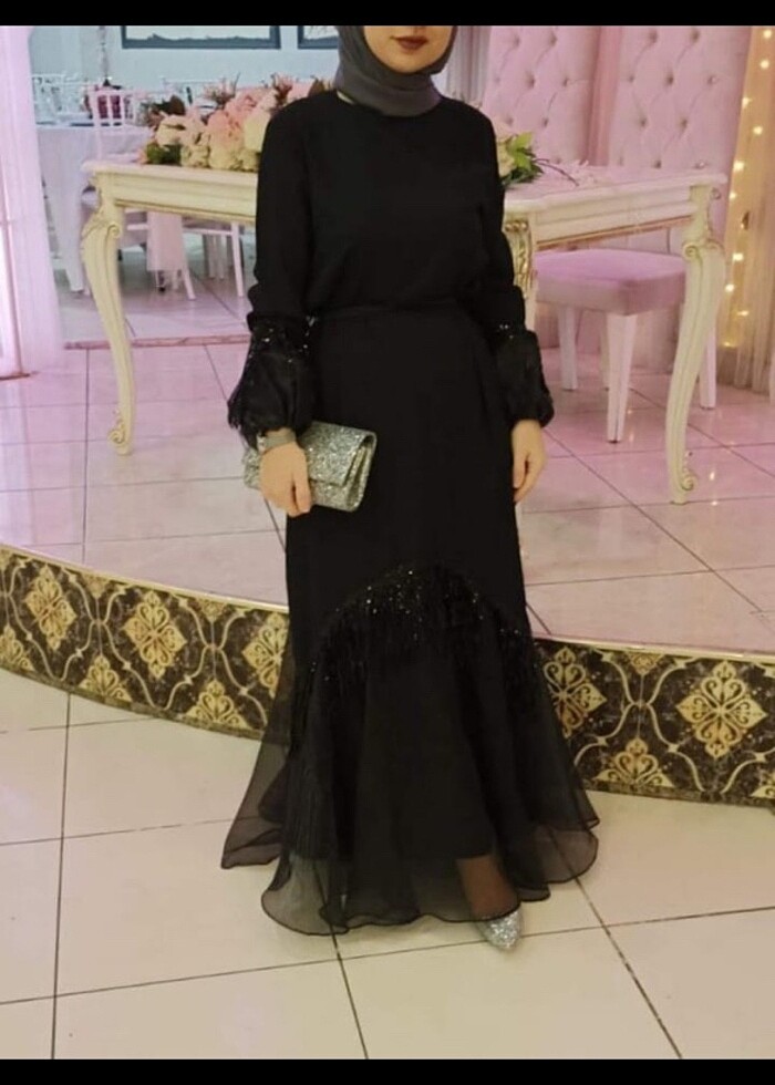 Siyah Tesettür Abiye - Görsel 2