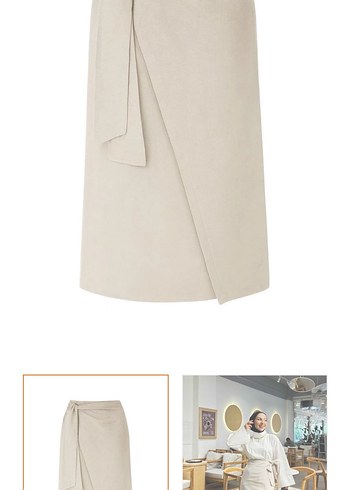 Bej Keten Uzun Etek - Görsel 2