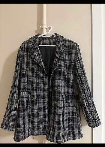 Gri Ekose Kadın Blazer - Görsel 3