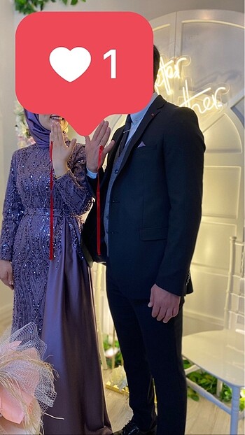 36 Beden mor Renk Nişanlık Abiye