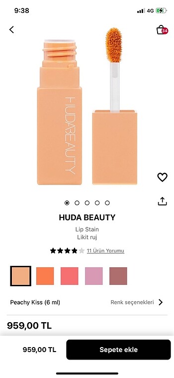 huda beauty lip stain peachy kiss tint