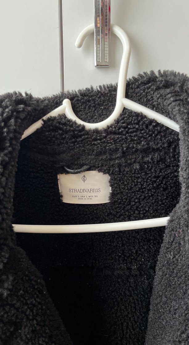 Kadın Siyah Deri Kürklü Stradivarius Biker Ceket - Görsel 3