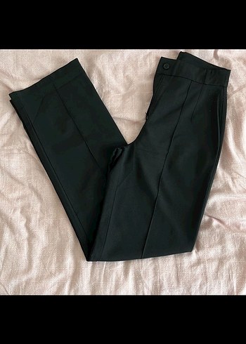 Düz Siyah  Kadın Kumaş Pantolon - Görsel 2