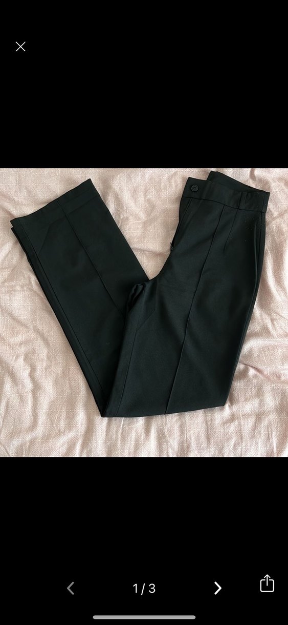 Düz Siyah  Kadın Kumaş Pantolon - Görsel 2