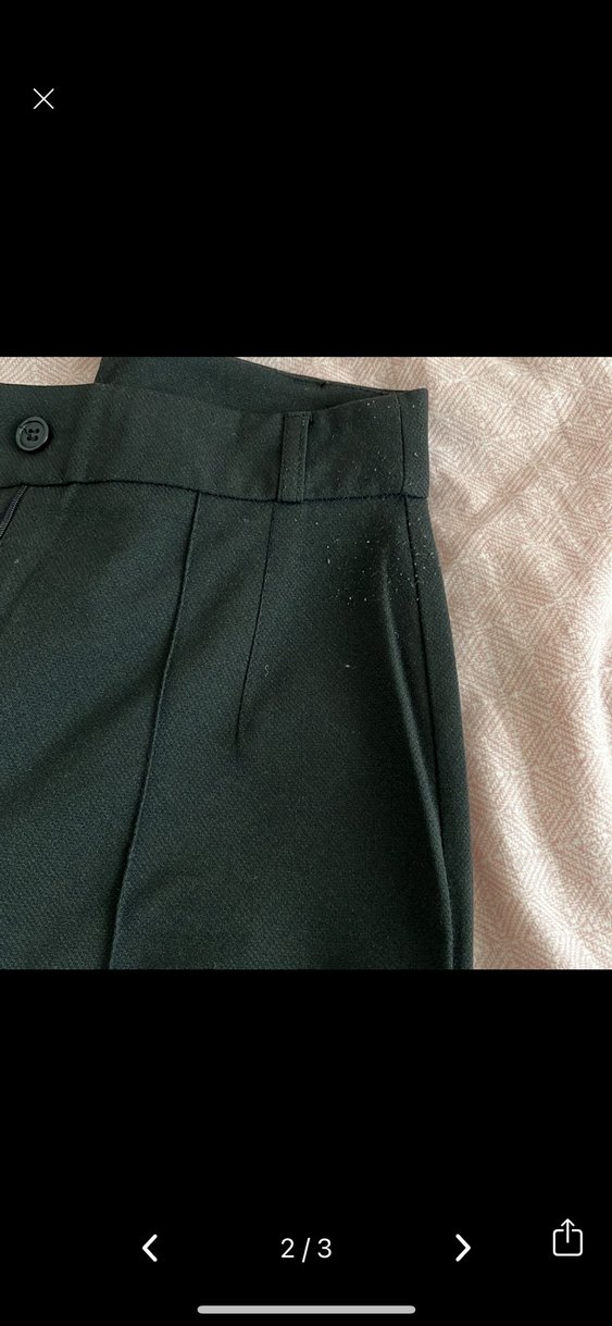 Düz Siyah  Kadın Kumaş Pantolon - Görsel 3