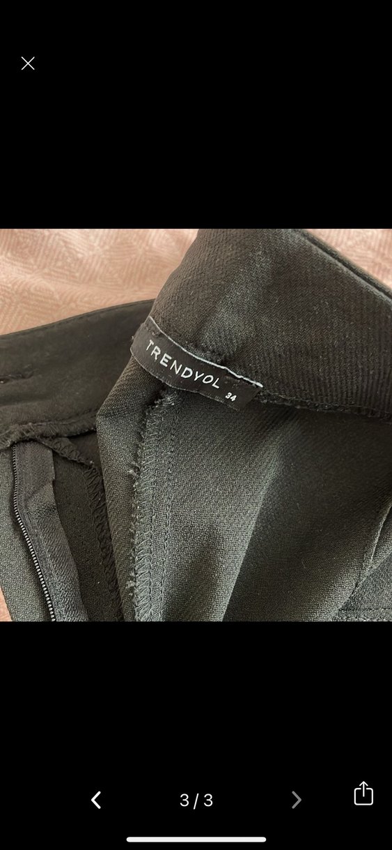 Düz Siyah  Kadın Kumaş Pantolon - Görsel 4