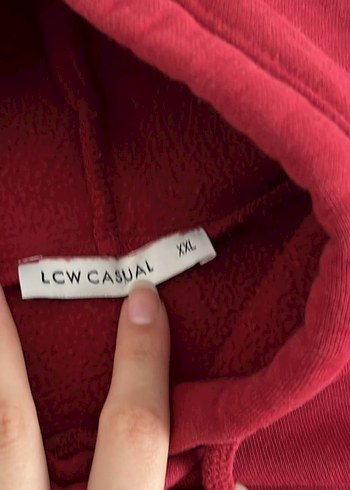 Bordo Kapüşonlu Rahat Kesim Sweatshirt - Görsel 4