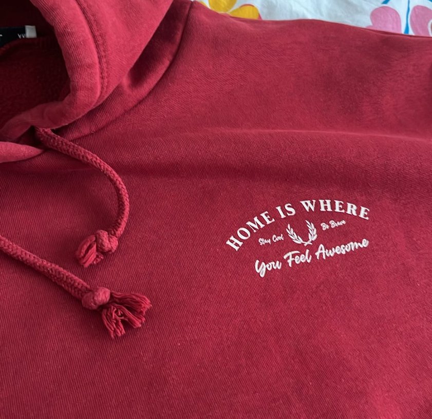 Bordo Kapüşonlu Rahat Kesim Sweatshirt - Görsel 3