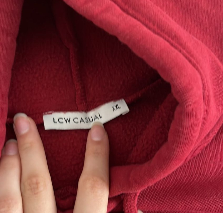 Bordo Kapüşonlu Rahat Kesim Sweatshirt - Görsel 4