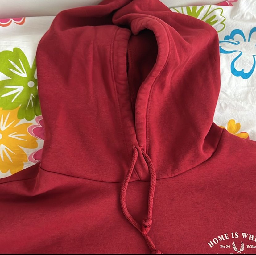 Bordo Kapüşonlu Rahat Kesim Sweatshirt - Görsel 2