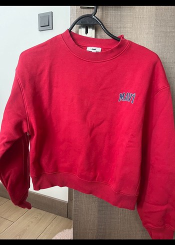 Kırmızı Oversize Kadın Sweatshirt - Görsel 2