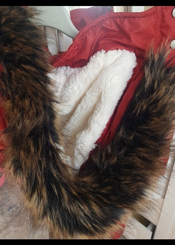 Kürk Detaylı Kırmızı Kadın Yelek - Görsel 5