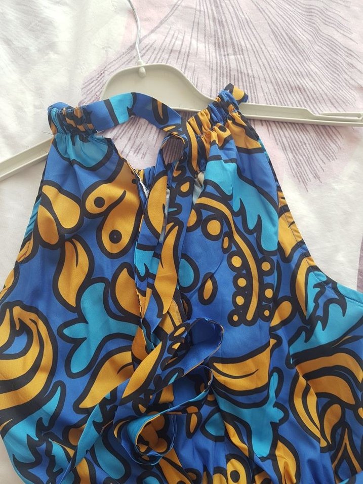 Bohem Çok Renkli Uzun Askılı Elbise - Görsel 2