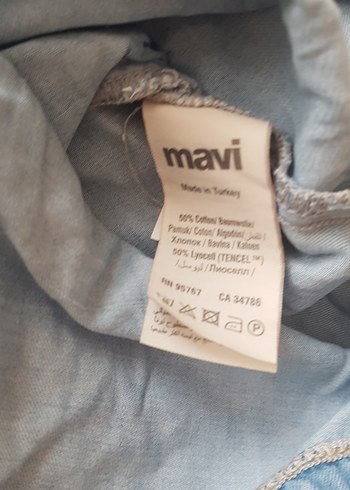 Mavi Düğmeli Kot Midi Elbise - Görsel 6