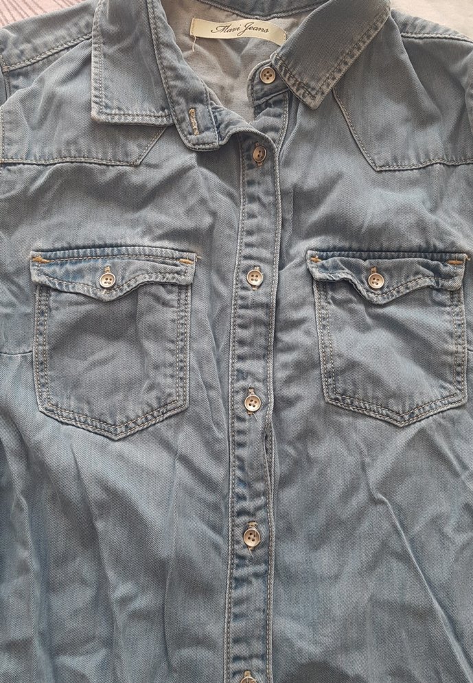 Mavi Düğmeli Kot Midi Elbise - Görsel 2