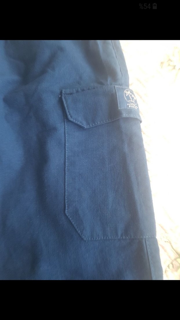 Lacivert Bol Kesim Kot Pantolon - Görsel 2