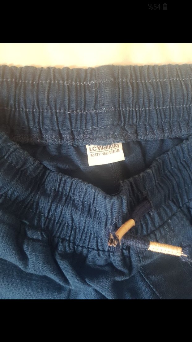 Lacivert Bol Kesim Kot Pantolon - Görsel 3