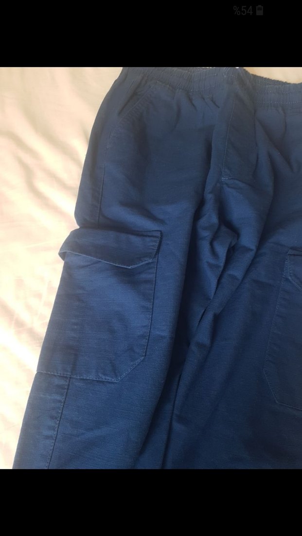 Lacivert Bol Kesim Kot Pantolon - Görsel 4