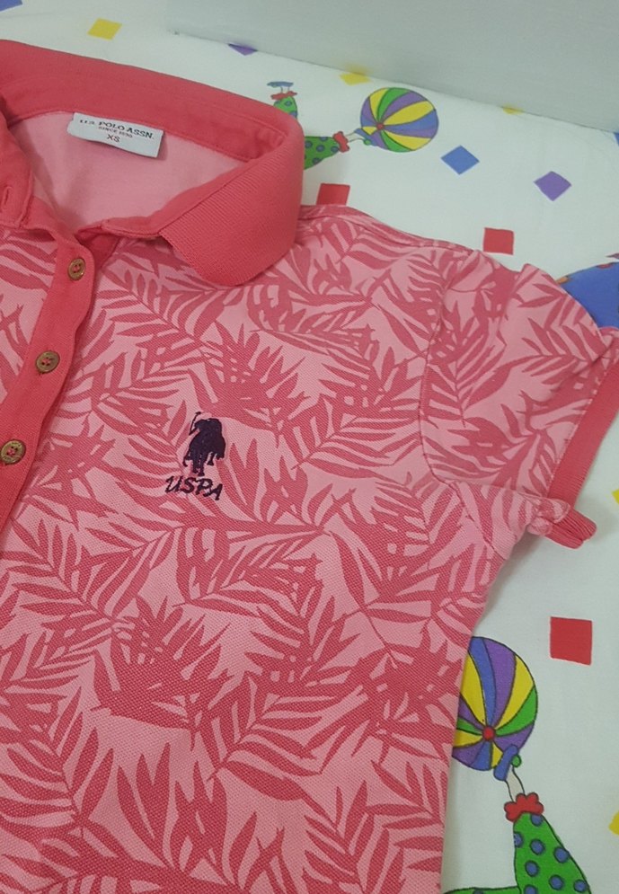 u.s poloRenkli Desenli Polo Tişört - Görsel 4