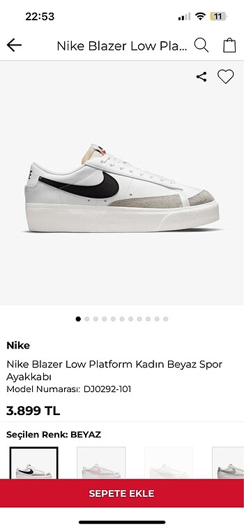 Nike Blazer Low Platform Spor Ayakkabı