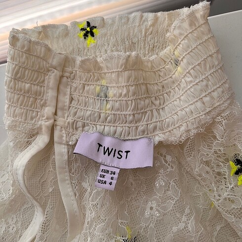 s Beden beyaz Renk Twist marka transparan bluz
