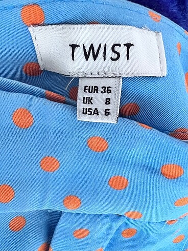s Beden mavi Renk Twist marka puantiye detaylı mini şort