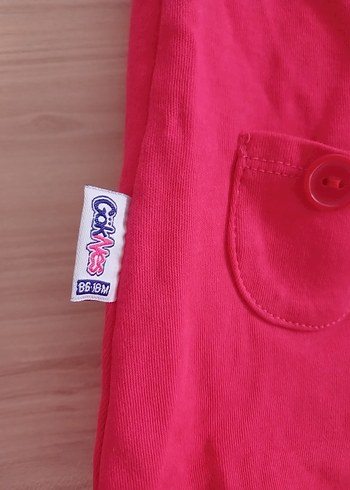 12-18 Ay Beden pembe Renk Düğmeli Pembe Kolsuz Kız Elbisesi