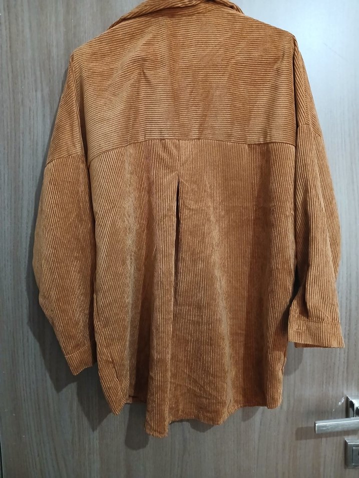 Kadın Kahverengi Süet Düğmeli Gömlek - Görsel 2