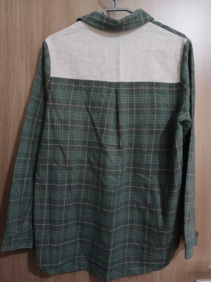 Uzun Kollu Düğmeli Keten Gömlek - Görsel 2