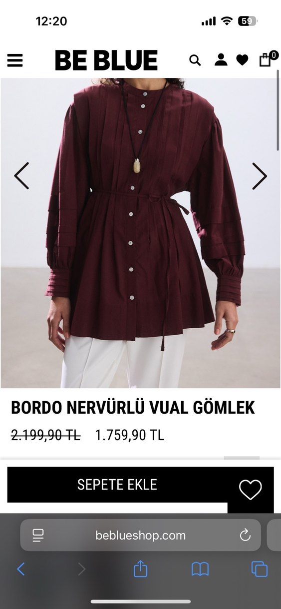 Beblue Dökümlü Uzun Kollu Midi Tunik - Görsel 3