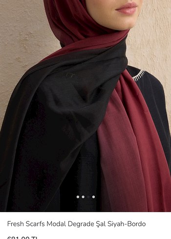 Fresh scarfs Bordo Siyah Degrade Modal Şal - Görsel 3