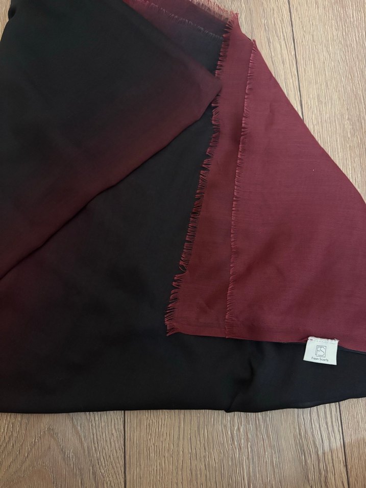 Fresh scarfs Bordo Siyah Degrade Modal Şal - Görsel 4