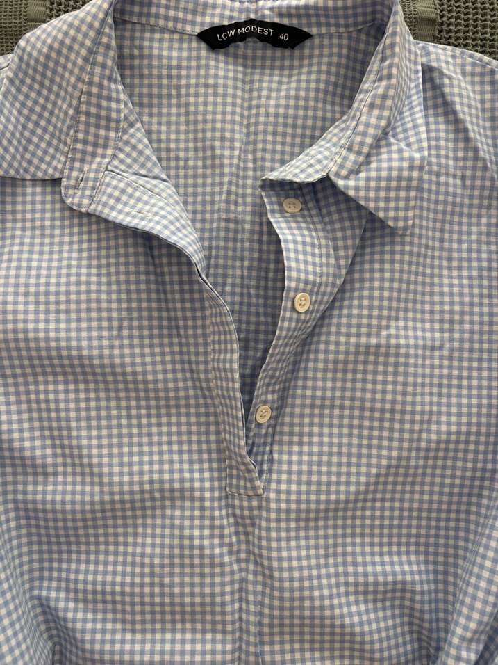 Gömlek elbise mavi - Görsel 2