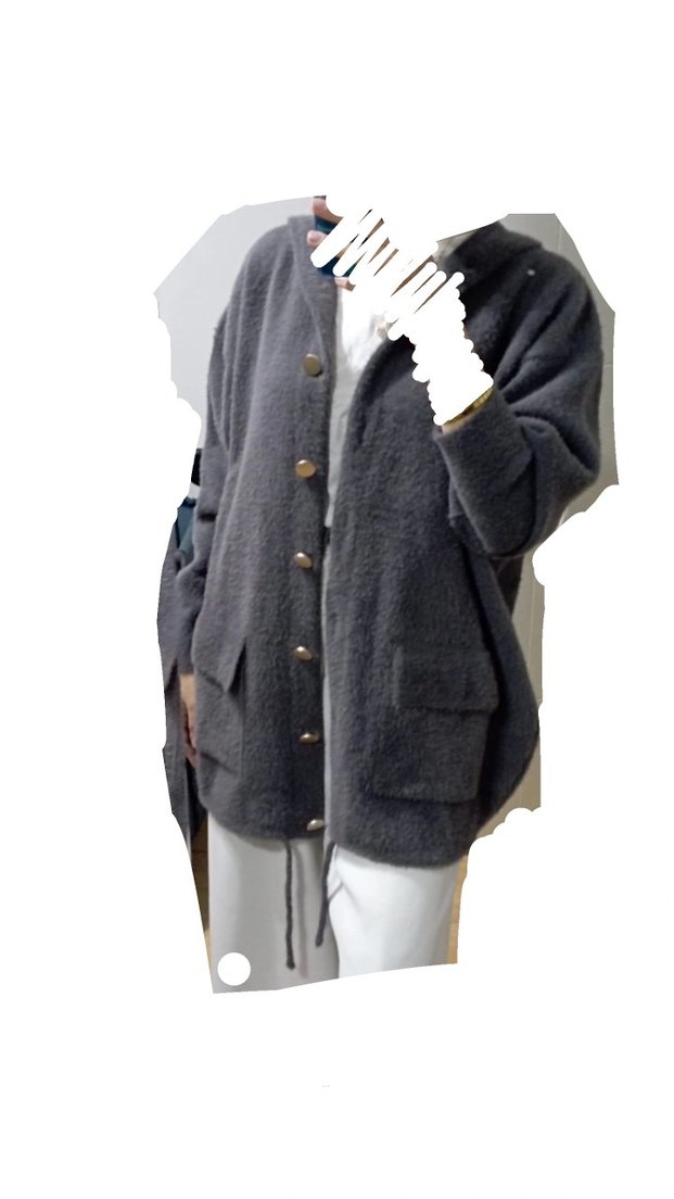 Gri Düğmeli  Kadın Ceket - Görsel 2