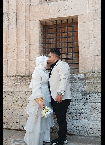 46 Beden beyaz Renk Tesettür nikâh elbisesi nikah abiye