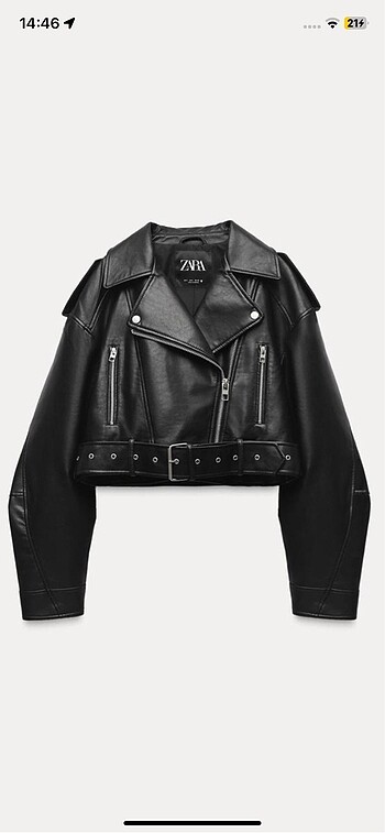 Zara kısa suni deri biker ceket