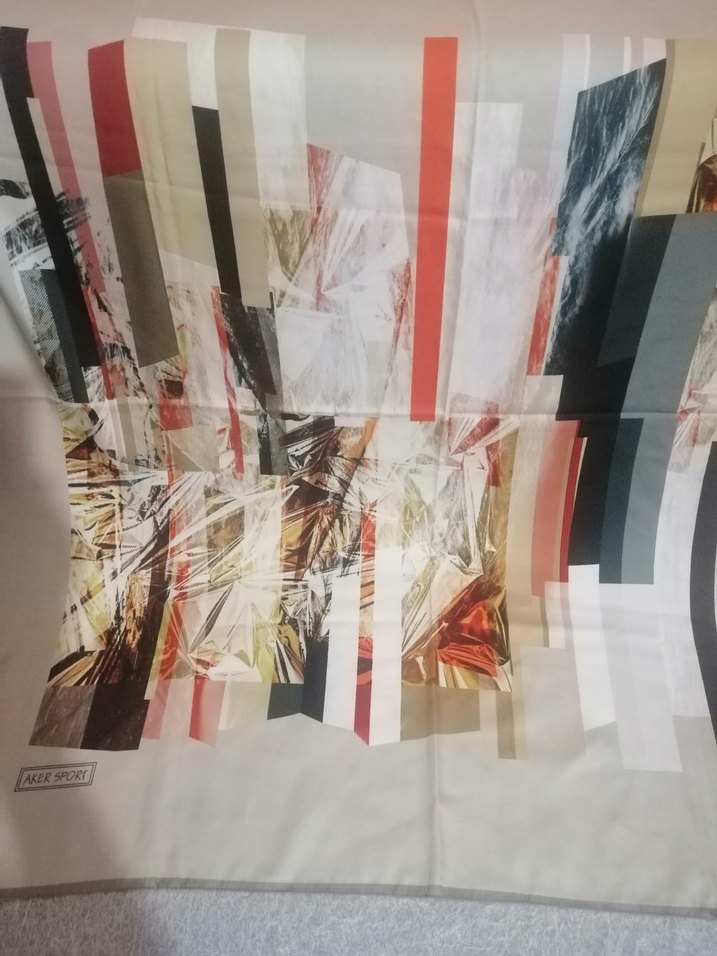 Bej Baskılı Kadın eşarp - Görsel 2