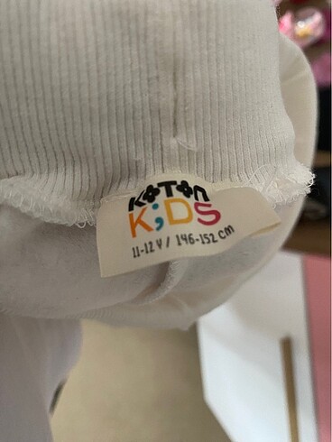11-12 Yaş Beden beyaz Renk Koton Alt Eşofman 11-12 Yaş