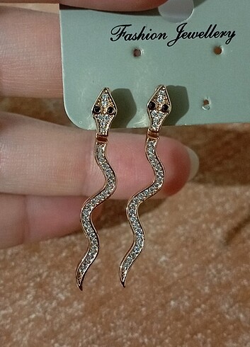 yılan gold küpe uzun
