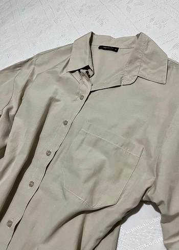 Bej Kadın Keten Gömlek - Görsel 4